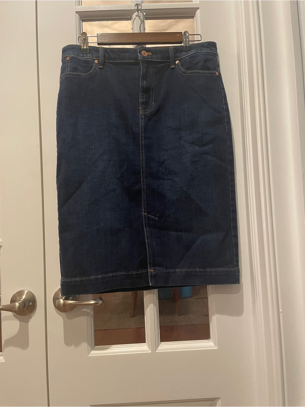 Talbots Dark Blue Denim Pencil Skirt